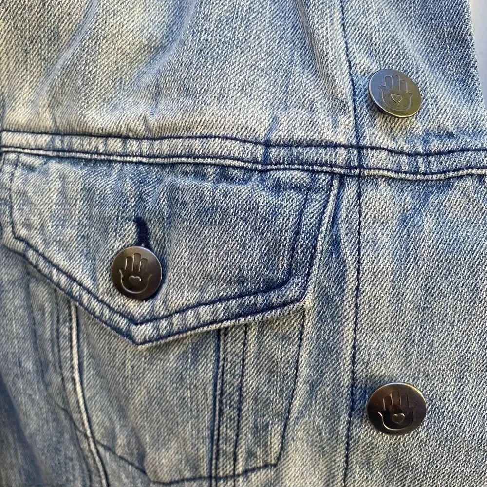 Spiritual Gangster Hamsa Denim Jacket Size Small - Picture 12 of 13